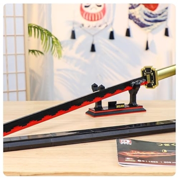 QLT QIAOLETONG Schwert Schwert Ideas Cosplay Animes Tsugikuni Yoriichi Katana?Klemmbausteine Bausteinen deko Geschenk für Erwachsene Jungen ab 6-16 mit Scheide Halterung(606 pcs) - 7