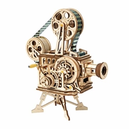 QXF-D 3D Holzpuzzle, Vintage-Projektor-Retro vorbildliche kreative Geschenk-Projektor-Dekoration Puzzle Game Versammlung für Erwachsene Jugendliche und Kinder - 1