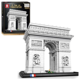 Reobrix 66024 Paris Arc de Triomphe Baukasten Set, 3718 Teile Frankreich Berühmtes Wahrzeichen Klemmbausteine, Architektonische Modellbausätze für Erwachsene, Geschenkideen für Sammler - 1