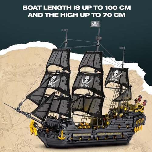 Reobrix 66036 Piratenschiff mit schwarzen Segeln