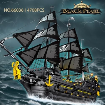 Reobrix 66036 Piratenschiff mit schwarzen Segeln