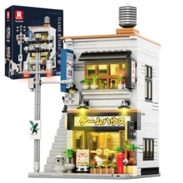 Reobrix 66503 Japanischer Spielladen-Bausteine, 2-in-1-Straßenszenenbau mit Lichtern, kreatives Sammelmodell, Erwachsene ab 14 Jahren. - 1