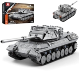 Reobrix 77038 Leopard 1 Panzer Modellbausatz, Klemmbausteine für Erwachsene - 1