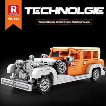 Reobrix 810 Rolls-Royce Phantom Bausteine-Set, Maßstab 1:24, Modellauto-Bausatz für Display und Sammlerstück, Oldtimer-Spielzeug für Jugendliche und Erwachsene, 304 Teile - 7