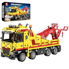Reobrix Abschleppwagen-Bausteine ​​22012, Baufahrzeug-Modellbausatz für Erwachsene, Mechanisches Rettungsfahrzeug, RC-Kranspielzeug mit Multifunktionsschaltern, Geschenke für Jungen ab 14+, 1794 Teile - 1