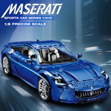 Reobrix Auto-Modellbausatz für Erwachsene, 1:8 Technischer Sportwagen Rennwagen Klemmbausteine 11010, Sammlerstücke für Zuhause oder das Büro (5480 Teile) - 2