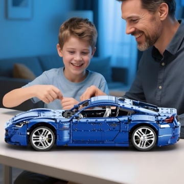 Reobrix Auto-Modellbausatz für Erwachsene, 1:8 Technischer Sportwagen Rennwagen Klemmbausteine 11010, Sammlerstücke für Zuhause oder das Büro (5480 Teile) - 6