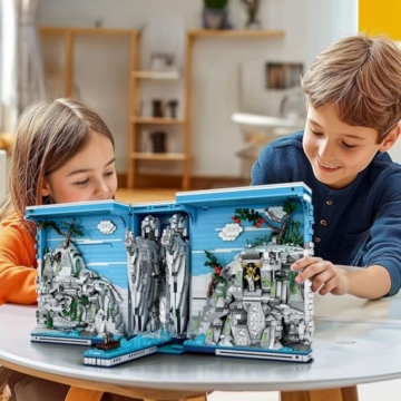 Reobrix Book Nook Kit Mittelalter mit LED-Licht, Books of the Kings Film Klemmbausteine Sets, 66039 Buchstütze 3-in-1 Klappbares, Fantasy Bücherhaus Bücherregal für Erwachsene ab 14+ (3307 Teile) - 6