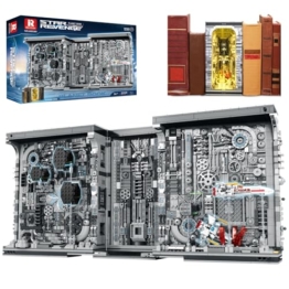 Reobrix Buchstützen Bausatz mit Licht, Star Planet Book Nook Bausatz 66030, Bücherregal Heimdekor, 2879 teiliger Book Nook Modellspielzeugbausatz, Geschenk für ab 14 Jahren und Erwachsene - 1