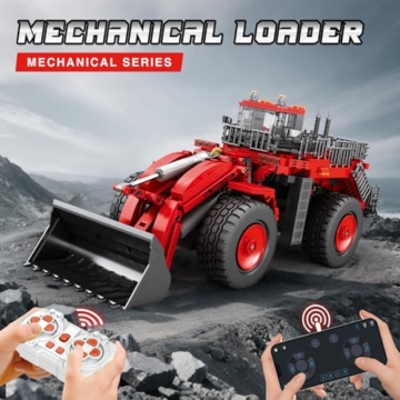 Reobrix Bulldozer Bausteine Set 22010, Engineering Fahrzeug Modellbausatz für Erwachsene, Ferngesteuertes Baggerspielzeug mit Allradantrieb, Geschenke für Jungen und Mädchen ab 14 Jahren, 1876 Teile - 2