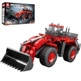 Reobrix Bulldozer Bausteine ​​Set 22010, Engineering Fahrzeug Modellbausatz für Erwachsene, Ferngesteuertes Baggerspielzeug mit Allradantrieb, Geschenke für Jungen und Mädchen ab 14 Jahren, 1876 Teile - 1