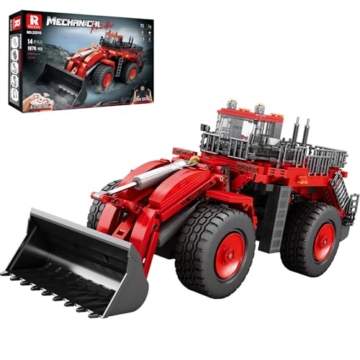 Reobrix Bulldozer Bausteine Set 22010, Engineering Fahrzeug Modellbausatz für Erwachsene, Ferngesteuertes Baggerspielzeug mit Allradantrieb, Geschenke für Jungen und Mädchen ab 14 Jahren, 1876 Teile - 1