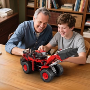 Reobrix Bulldozer Bausteine Set 22010, Engineering Fahrzeug Modellbausatz für Erwachsene, Ferngesteuertes Baggerspielzeug mit Allradantrieb, Geschenke für Jungen und Mädchen ab 14 Jahren, 1876 Teile - 6