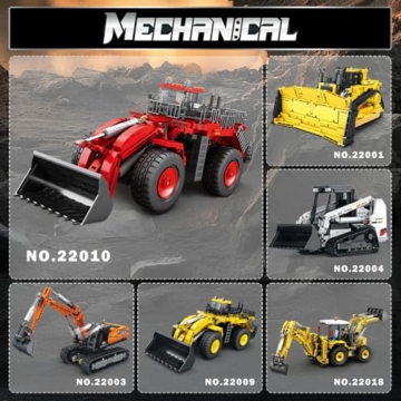 Reobrix Bulldozer Bausteine Set 22010, Engineering Fahrzeug Modellbausatz für Erwachsene, Ferngesteuertes Baggerspielzeug mit Allradantrieb, Geschenke für Jungen und Mädchen ab 14 Jahren, 1876 Teile - 7