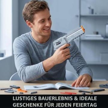 Reobrix Desert Eagle Baustein Set für Erwachsene 77001, Klemmbausteine Gewehr Modellbausatz Schießwaffe Modell Spielzeug für Militärfans 14+(356 Teile) - 6