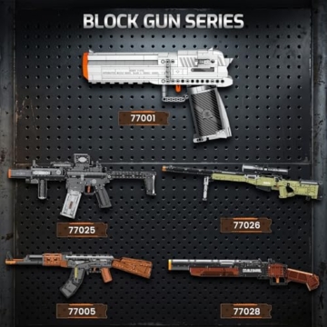 Reobrix Desert Eagle Baustein Set für Erwachsene 77001, Klemmbausteine Gewehr Modellbausatz Schießwaffe Modell Spielzeug für Militärfans 14+(356 Teile) - 7