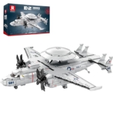 Reobrix E-2 Fighter Bauspielzeug-Set, Militär-Hawkeye Airborne Frühwarnjet-Flugzeugmodell für Erwachsene, 33029 Flugzeug, Hobby, Armee-Fan-Kollektion, Dekoration, Geschenke für Männer, Jugendliche ab - 1