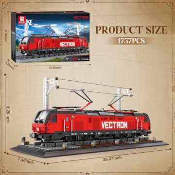 Reobrix Eisenbahn-Baustein-Set (1757 Teile) – MOC-Vectron-Elektro-Truck 66019, Modell für Erwachsene & Kinder, Deko. - 5