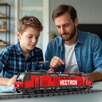 Reobrix Eisenbahn-Baustein-Set (1757 Teile) – MOC-Vectron-Elektro-Truck 66019, Modell für Erwachsene & Kinder, Deko. - 6