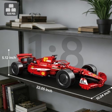 Reobrix F1 Auto Bausätze Erwachsene, Technik Formel 1 Modellauto Kits, Coole 1:8 Rennwagen Modellanzeige Zuhause Bürodekoration, Sammlerstücke für F1 Fans 14+ (928 Teile, statische Version) - 3