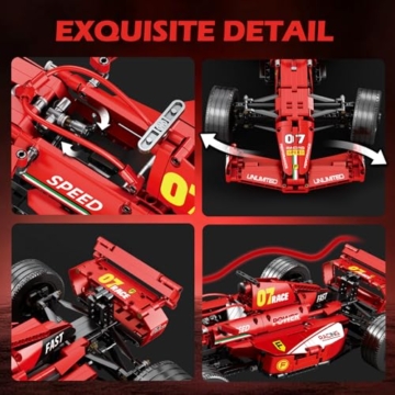 Reobrix F1 Auto Bausätze Erwachsene, Technik Formel 1 Modellauto Kits, Coole 1:8 Rennwagen Modellanzeige Zuhause Bürodekoration, Sammlerstücke für F1 Fans 14+ (928 Teile, statische Version) - 4