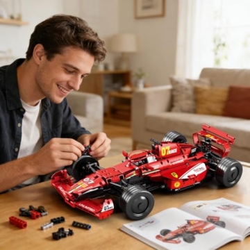 Reobrix F1 Auto Bausätze Erwachsene, Technik Formel 1 Modellauto Kits, Coole 1:8 Rennwagen Modellanzeige Zuhause Bürodekoration, Sammlerstücke für F1 Fans 14+ (928 Teile, statische Version) - 6