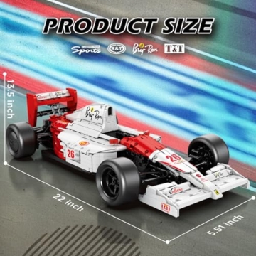 Reobrix F1 Autos Bausatz für Erwachsene, 11039 Technische MP4 Formel 1 Rennwagen Modellbausätze 1:8 Maßstab Rennwagen Modell zur Dekoration für das Home Office Geschenk für F1 Fans (2800 Teile) - 3