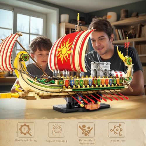 Reobrix Griechisches Piratenschiff 66102 – Antikes Kriegsschiff aus Klemmbausteinen
