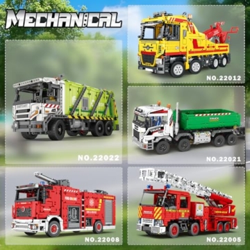 Reobrix Großes Technic Müllwagen Baustein Spielzeugset für Jungen im Alter von 14+ Jahren 22022, komprimierter Müllwagen mit RC Steuerung und interaktiven Funktionen, kreatives Geburtstagsgeschenk - 7