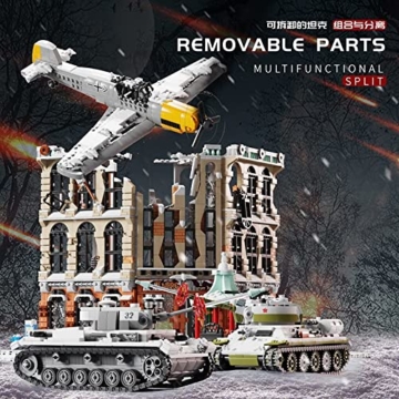 Reobrix Happy Build PG-12007 Diorama-Battle of Moscow Modellbausatz, MOC Klemmbausteine Militär WW2, Geschenkidee für Kinder und Erwachsene,Kompatibel mit Lego - 4