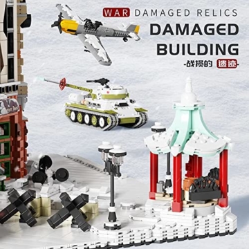 Reobrix Happy Build PG-12007 Diorama-Battle of Moscow Modellbausatz, MOC Klemmbausteine Militär WW2, Geschenkidee für Kinder und Erwachsene,Kompatibel mit Lego - 6