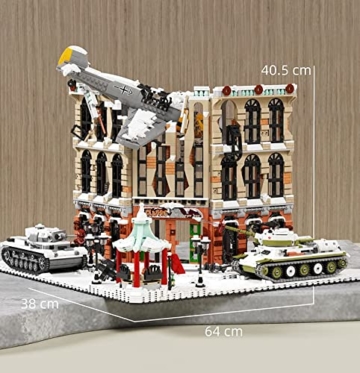 Reobrix Happy Build PG-12007 Diorama-Battle of Moscow Modellbausatz, MOC Klemmbausteine Militär WW2, Geschenkidee für Kinder und Erwachsene,Kompatibel mit Lego - 8