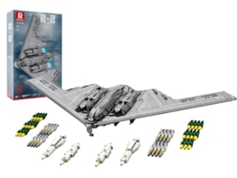 Reobrix Kampfjet Bausatz 33038, B2 Militärbomberflugzeug für Erwachsene, Coole Flugzeug-Jet-Modellsammlung für Jungen, Kinder ab 14 Jahren, Männer und Militärfans - 1
