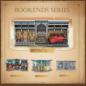 Reobrix Magischer Bahnhof Booknook Bausatz mit Lichtern, Kreativer Buchstützen-Bausatz 66031, Bücherregal Heimdekor, Book Nook Modellspielzeugbausatz, Geschenk für 14 Jahren und Erwachsene - 7