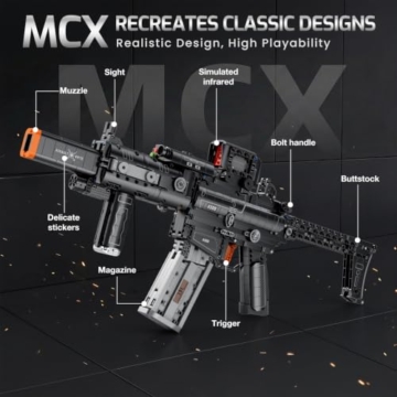 Reobrix MCX Klemmbausteine Set für Erwachsene 1:1 MCX Gewehr Modellbausatz - 4