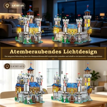 Reobrix Mittelalterliche Burg Bausätze, Architektur Set mit Licht 66006 - 3