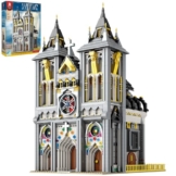 Reobrix Mittelalterliche Kirche Baustein-Set mit Licht, Europäische Architekturgeschichte Modellbausatz 66027, Heimdekoration Bau Ziegelstein Geschenk für Erwachsene Jugendliche 14+ (3183PCS) - 1