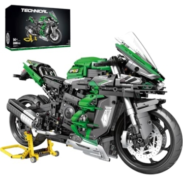 Reobrix Motorrad H2 SX SE 1:5, 570 Technik Klemmbausteine Motorräder Modell für Erwachsene, Modellbausatz Auto mit Sprühlackierung für realistische Optik, Geschenke für ab 14 Jahren (2088 Stücke) - 1
