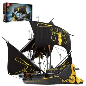 Reobrix Piratenschiff Bausteine Kits, MOC Black Pearl Schiffsmodell 66022 - 1