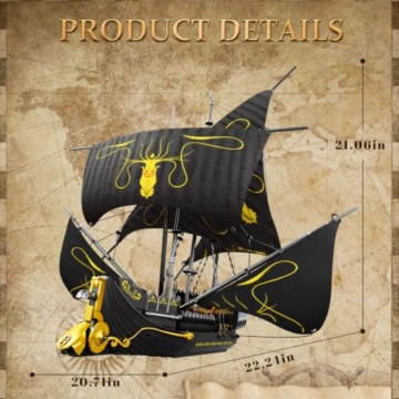 Reobrix Piratenschiff Bausteine Kits, MOC Black Pearl Schiffsmodell 66022 - 4