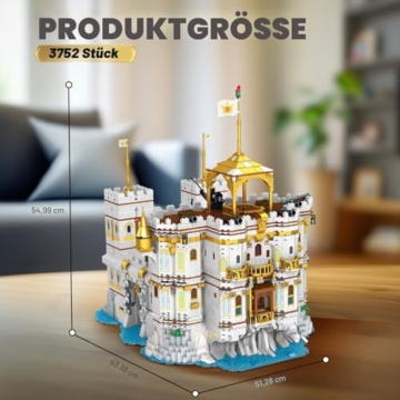 Reobrix Royal Bay Castle Bausatz 66013,Mittelalterliche Burg Klemmbausteine Set für Erwachsene,Retro Architektur Ausstellungsmodell zum Sammeln,Kreatives Geschenk für Jugendliche ab 14+ (3752 Teile) - 5