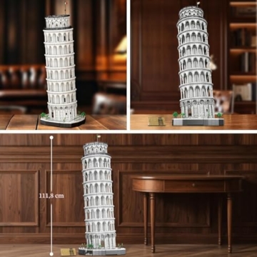 Reobrix Schiefer Turm von Pisa Baustein-Sets für Erwachsene 66025, 7652 Teile, großer Architektur-Modellbausatz, berühmtes historisches Wahrzeichen Italiens, Bauset für Erwachsene ab 14 Jahren - 3