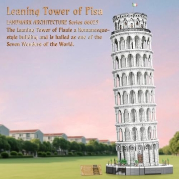 Reobrix Schiefer Turm von Pisa Baustein-Sets für Erwachsene 66025, 7652 Teile, großer Architektur-Modellbausatz, berühmtes historisches Wahrzeichen Italiens, Bauset für Erwachsene ab 14 Jahren - 8