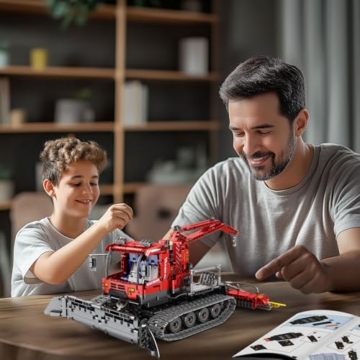 Reobrix Schneepflug-Baustein-Set mit Motor, ferngesteuertes Schneepflug-Spielzeug, LKW-Baufahrzeuge-Spielzeug für Erwachsene, BAU-LKW 22019, Geburtstagsgeschenkideen für Jungen von 14+ - 6