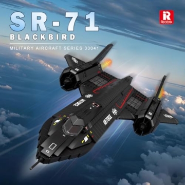 Reobrix SR-71 Blackbird Aufklärungsjet Bauset, 33041 Militärflugzeug-Bausätze, Deko oder Sammlung, Flugzeug-Spielzeuggeschenke für Kinder 14+, Erwachsene und Militärfans (1775+ Stücke) - 2