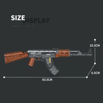 Reobrix Technik AK-47 Baukasten Set,1366 Stück Assault Rifle Construction Set, Moc Militärwaffe Technologie Gewehr Modell Mit Schießfunktion Baustein - 8