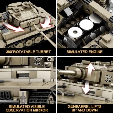 Reobrix Tiger I Panzer (Set 77031) Turm