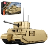 Reobrix TOG II Panzer Bausatz für Erwachsene, Modellbausatz aus Klemmbausteinen Militär, Lizenzierte World of Tanks, WW2 Militärisches Britisches Tank Bauset Bausteine Set 77032 (1427 Teile) - 1