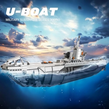 Reobrix U-Boot Bausteine Set 33050, Militär U-Boot Modellbausatz für Erwachsene, WW2-Sammlerstück Schlachtschiff Klemmbausteine Armee-Spielzeuggeschenke für Männer und Militärfans（3660+ Teile） - 2