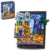 Reobrix Van Gogh Art Licht Klemmbausteine Set für Erwachsene - Nachthimmel Café 66702, 3D Gemälderahmen Modell Set für Wandkunst Raumdeko, Wandbehang oder Freistehend, Geschenke ab14+ (2678 Teile) - 1